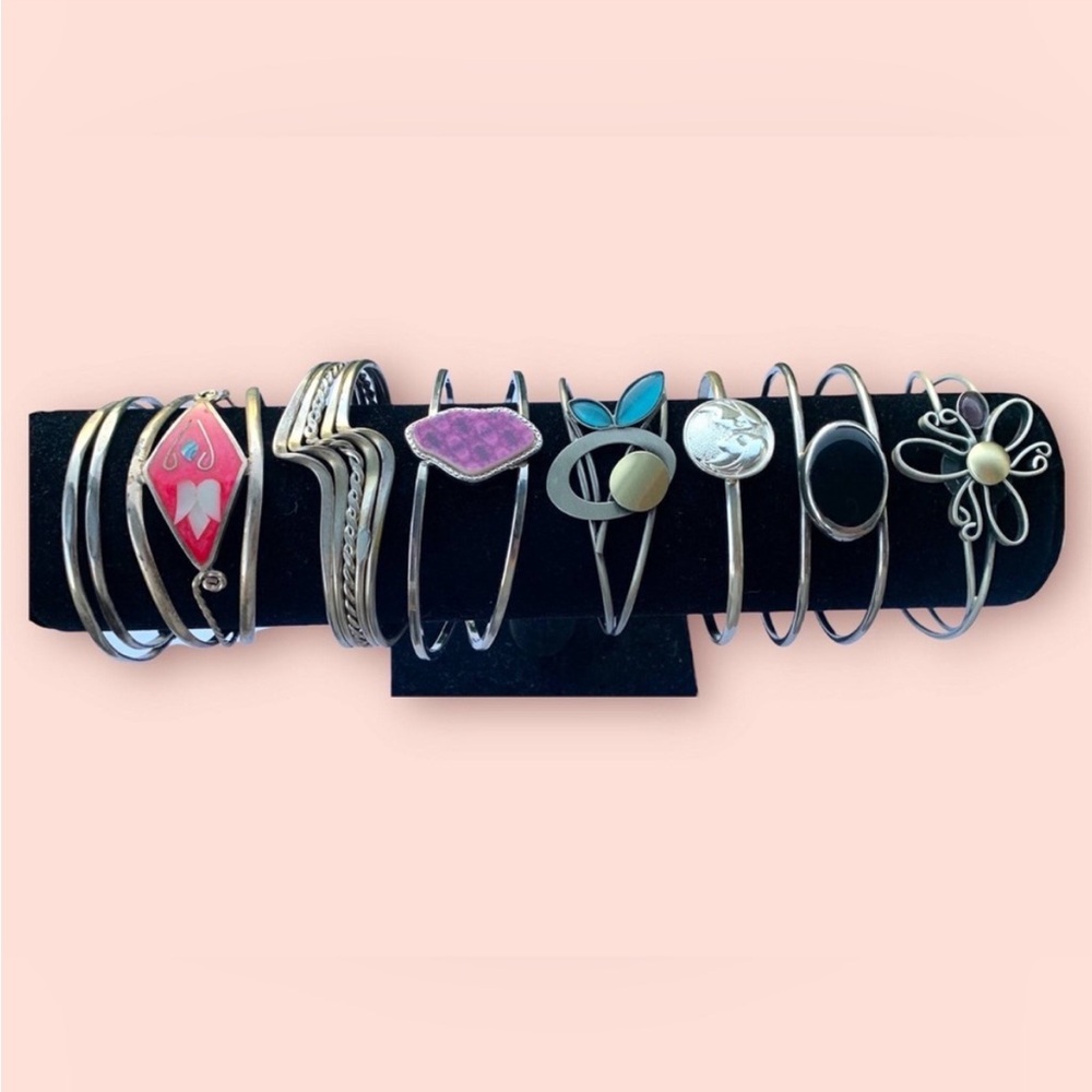 Vintage Bracelets Silver Mixed Cuffs Jewelry Lot